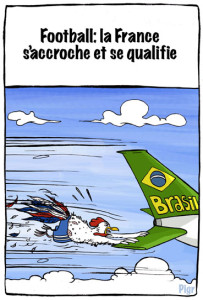 Qualification, bleus, équipe de France, coupe du monde, Brésil, cocorico, coq, avion