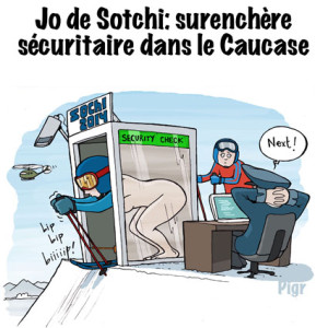 Sotchi, JO, scanner, portique, sécurité, skieuse