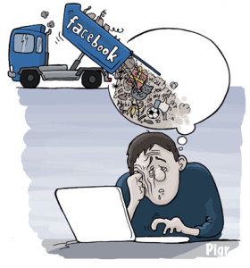 facebook, ennui, camion, ordinateur